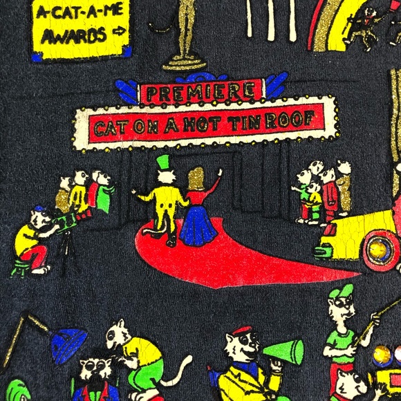 Hollywood Famous Cats Bowl Red Carpet Vintage Tee - Picture 5 of 14